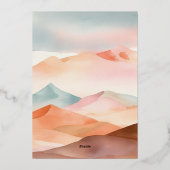 Pastel Boho Desert Wedding Folie Uitnodiging (Achterkant)