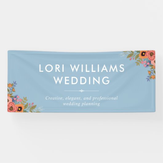 Pastel Boho Floral Bouquets Bedrijfsnaam Spandoek (Horizontaal)