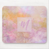 Pastel Boho Floral Pattern Chic Monogram Muismat (Voorkant)