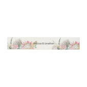 Pastel Boho Floral Wedding Belly Band Uitnodigingen Wikkel (Vlak)