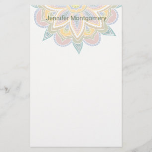 Pastel BoHo Mandala Aangepaste schrijfbenodigdhede Briefpapier