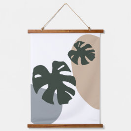 Pastel Boho Monstera verlaat organische esthetisch Hangend Wandkleed