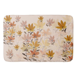 Pastel Boho Mosterd Geel Wildflowers Badmat