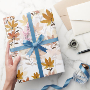 Pastel Boho Mosterdgele Wilde Bloemen Cadeaupapier
