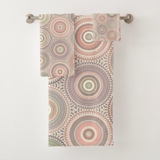 Pastel Boho Multi Mandalas   Bad Handdoek (Insitu)