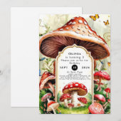 Pastel Boho Mushroom Verjaardag Kaart (Voorkant / Achterkant)