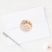 Pastel Boho Mustard Yellow Wildflowers Ronde Sticker (Envelop)