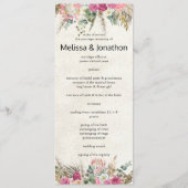 Pastel Boho Neutraal Bloemen Huwelijksprogramma Programma (Voorkant)