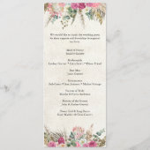 Pastel Boho Neutraal Bloemen Huwelijksprogramma Programma (Achterkant)