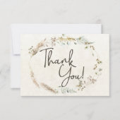 Pastel Boho Neutral Floral Elegant Hartelijk dank Bedankkaart (Voorkant)