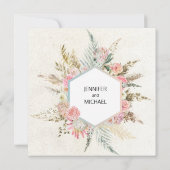 Pastel Boho Neutral Floral Elegant Verloving (Achterkant)