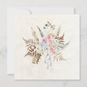 Pastel Boho Neutral Floral Faire-part de mariage (Dos)