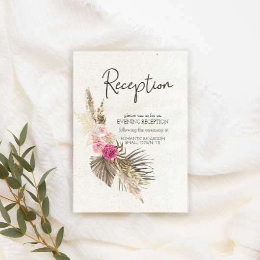 Pastel Boho Neutral Floral Mariage Carte de boîtie