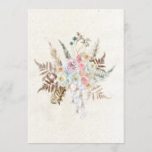 Pastel Boho Neutral Floral Menu Mariage (Dos)