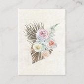 Pastel Boho Neutral Floral Weddenschap Informatiekaartje (Achterkant)