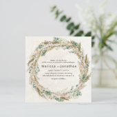 Pastel Boho Neutral Floral Wedding Invitation (Staand voorkant)