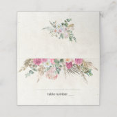 Pastel Boho Neutral Floral Wedding Place Card (Buitenkant ongevouwen)