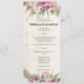 Pastel Boho Neutral Floral Wedding Programme Programma (Voorkant / Achterkant)