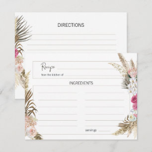 Pastel Boho Neutral Floral Wedding Recipcard Notitiekaartje