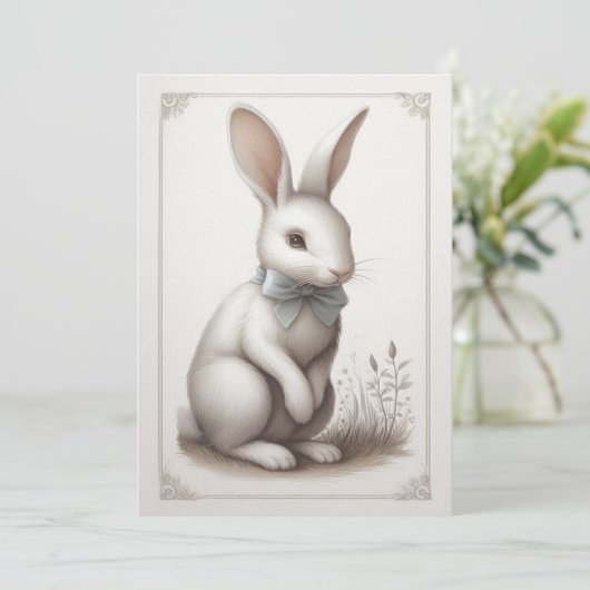 Pastel Boho Rabbit Kaart (Staand voorkant)
