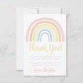 Pastel Boho Rainbow Carte de remerciements d'anniv (Devant)