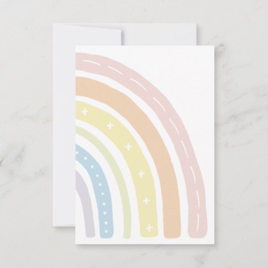 Pastel Boho Rainbow Carte de remerciements d'anniv (Dos)