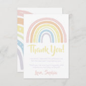 Pastel Boho Rainbow Carte de remerciements d'anniv (Devant / Derrière)