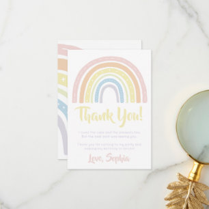 Pastel Boho Rainbow Carte de remerciements d'anniv