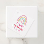 Pastel Boho Rainbow met hartenfeest Bedankjes Labels (In situ)
