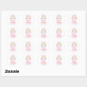 Pastel Boho Rainbow met hartenfeest Ronde Sticker (Vel)