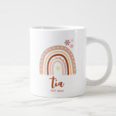 Pastel Boho Rainbow Tía Taza de Café Establecid Extra Grote Beker (Rechts)