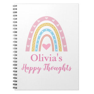 Pastel Boho Regenboog  Persoonlijk Meisje  Notitieboek