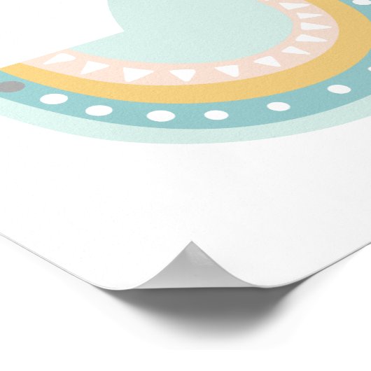 Pastel Boho Shark Poster (Hoek)