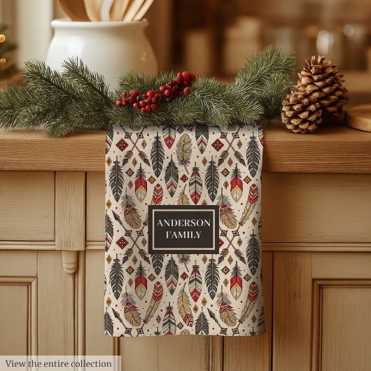 Pastel Boho Towel Classic Ethnic Kitchen Style Theedoek