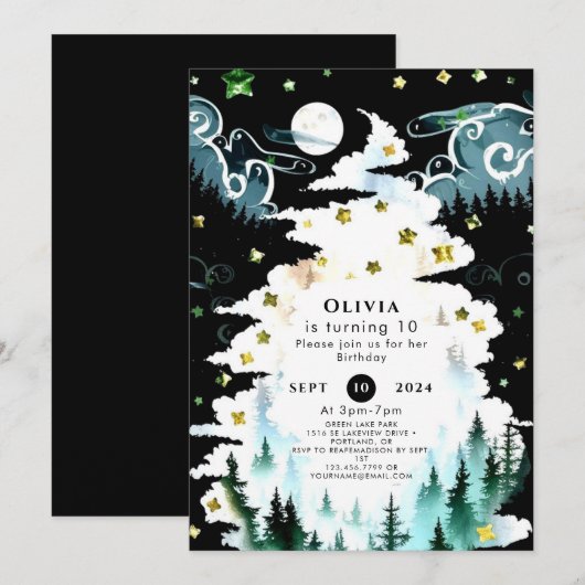 Pastel Boho Woodland Verjaardag Kaart (Voorkant / Achterkant)