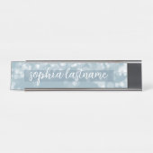 Pastel Bokeh Pattern with Handwritten Signature Bureau Naambordje (Voorkant)
