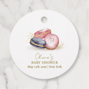 Pastel Bonjour Bébé French Macarons Baby shower Bedankjes Labels