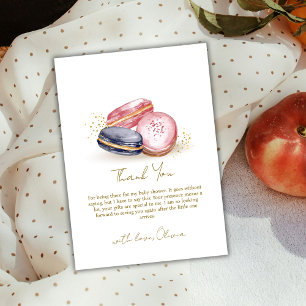 Pastel Bonjour Bébé French Macarons Baby shower Bedankkaart