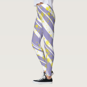 Pastel Bord Lavendel Paarse Abstracte kunst Leggings