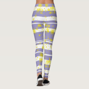 Pastel Bord Lavendel Paarse Abstracte kunst Leggings
