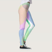 Pastel Bord Turquoise Abstract Art Clouds Legging (Rechts)