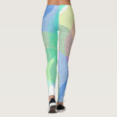 Pastel Bord Turquoise Abstract Art Clouds Legging (Achterkant)