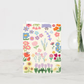 Pastel Botanical Floral Anniversaire 5e Carte plié (Dos)