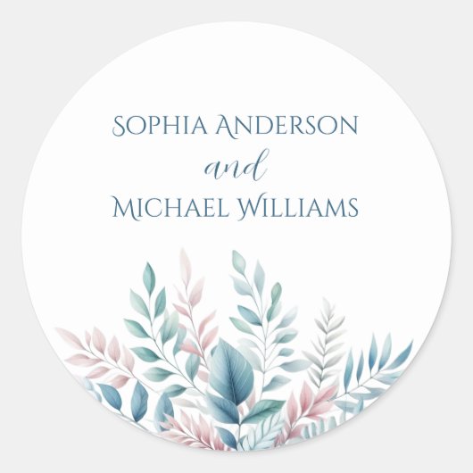 Pastel Botanical Mariage - Stickers Mariage (Devant)