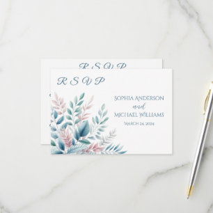 Pastel Botanical-RSVP-Mariage- Carte postale