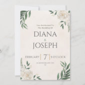 Pastel  Botanical Wedding Invitation | EditabLE (Devant)