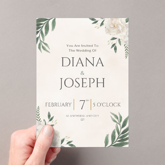 Pastel  Botanical Wedding Invitation | EditabLE (In situ (ordinateur de poche))