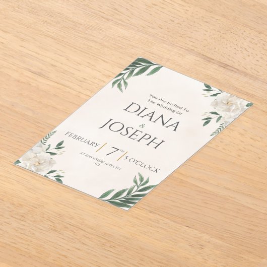 Pastel Botanical Wedding Invitation | EditabLE (Poser)