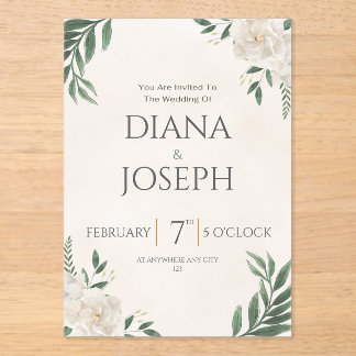 Pastel  Botanical Wedding Invitation | EditabLE