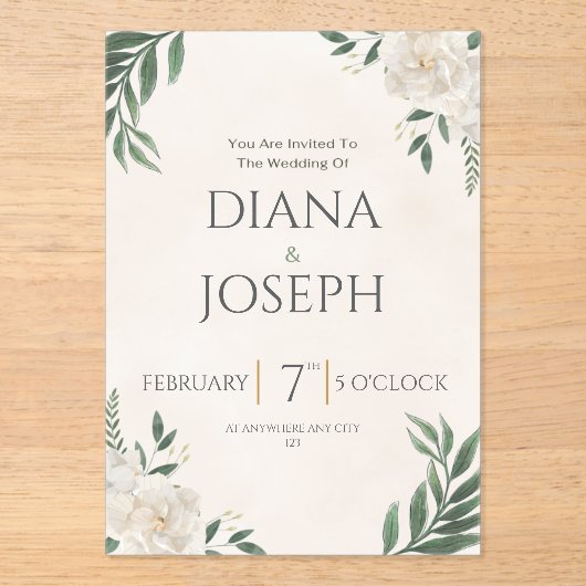 Pastel  Botanical Wedding Invitation | EditabLE (Recto)